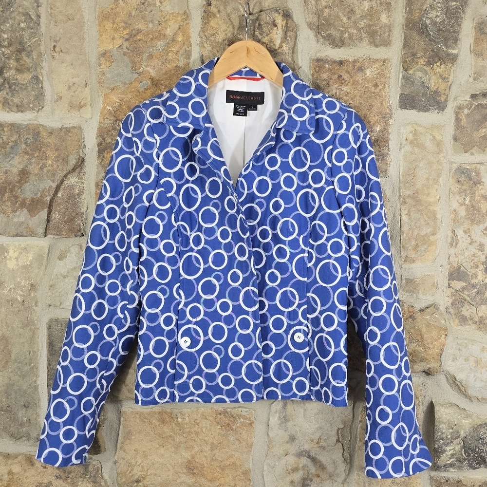Nina Mclemore Circle Print Blazer Jacket